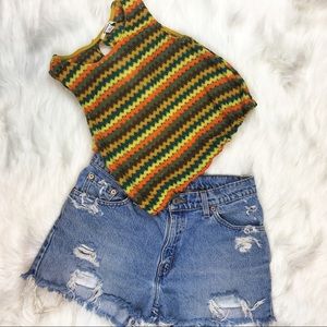 🌻 Vintage Style Woven Crop Top